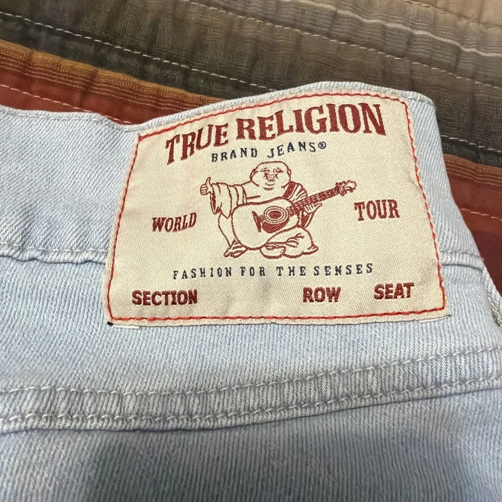 True Religion Rocco Relaxed Skinny Men's Light Wash Denim Shorts 5-Pocket sz 33